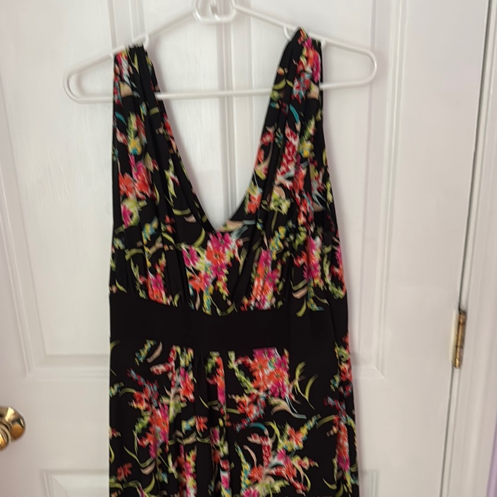 Jones New York Pink Floral V-Neck Sundress
